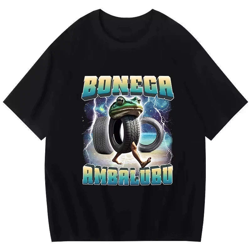 Tralalero Tralala Tung Sahur Bombardiro Crocodilo Tee Shirt Funny Italian Brainrot T-shirt Men Women Meme Print Top Short Sleeve