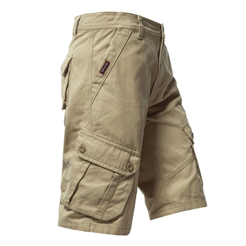 Summer Cargo Shorts for Men Multi Pockets Mens Shorts Casual Hiking Streetwear Cotton Shorts Outdoor Work Shorts for Men