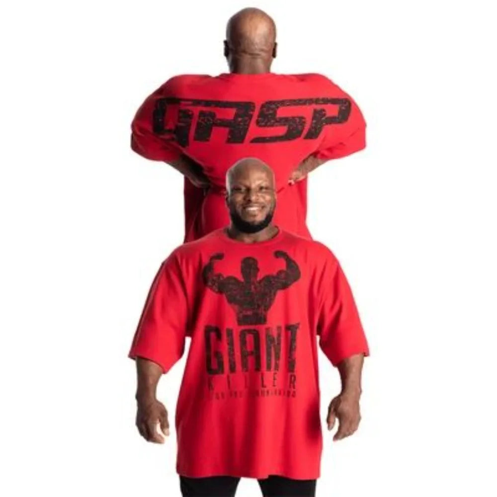 2025 Summer Gasp Trend Brand Men's Strength Gym Tee Print Short-sleeved Pure Cotton Casual High-quality T-shirt Couple Tee