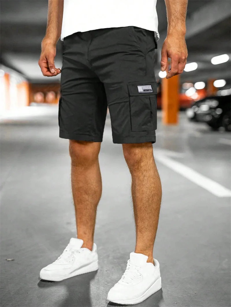2025 New Men's Casual Cargo Shorts Outdoor Fashion Summer Loose Breathable Solid Color Multiple pockets Cargo men Woven Shorts