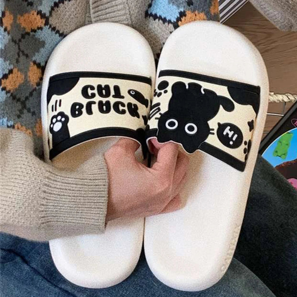 Thick Sole Women Slippers Personality Animals Design Slides Bathroom Beach Indoor Sandals Summer Couple Shoes