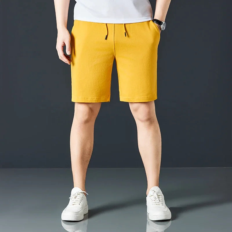 Men's Casual and Fashionable Pure Cotton Shorts with Drawstring and Comfortable Pants
