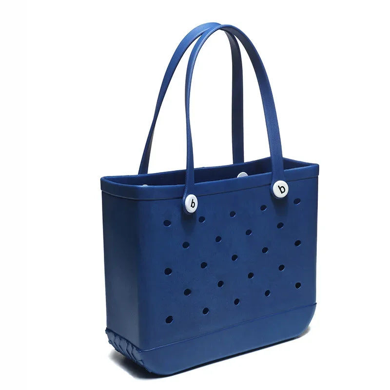 Beach bogg Bag Tote Silicone Basket Waterproof Travel Jelly Handbag Women Picnic Basket Multi-Purpose Croc Handbag Shopping Bags