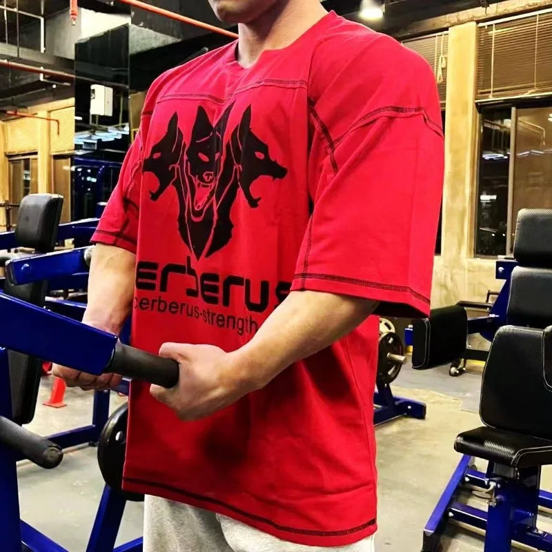 Cerberus T-shirts Graphic Short Sleeve Bodybuilding Basketball 3D Print T Shirt Workout Gym Men's Clothing Running Sports Tops