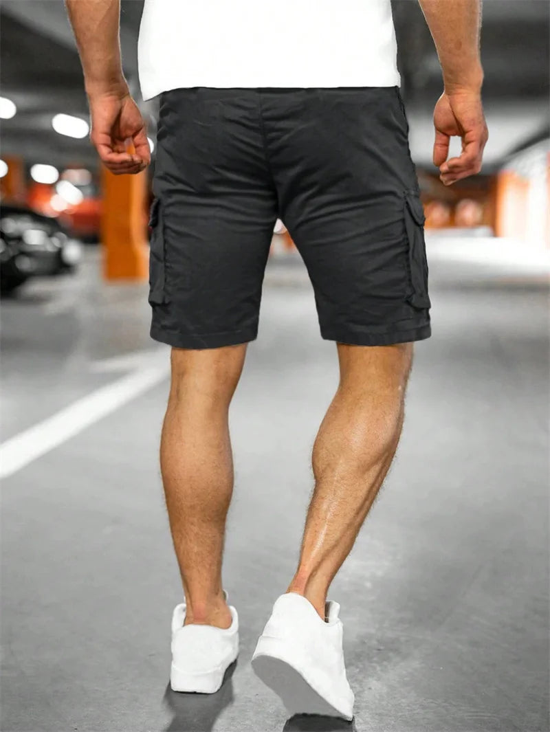 2025 New Men's Casual Cargo Shorts Outdoor Fashion Summer Loose Breathable Solid Color Multiple pockets Cargo men Woven Shorts