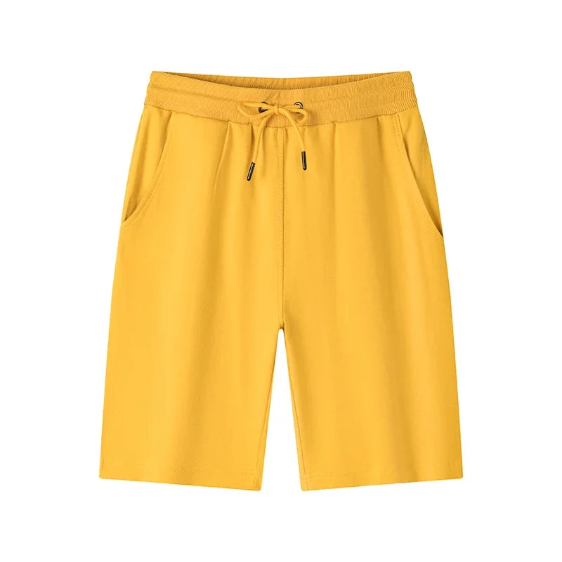 Men's Casual and Fashionable Pure Cotton Shorts with Drawstring and Comfortable Pants