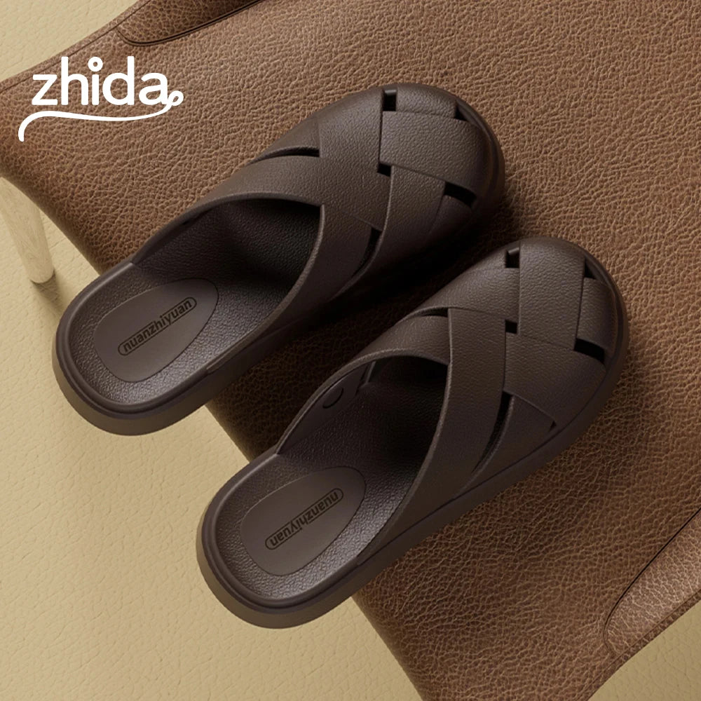 ZHIDA Comfort Thick Soled Slippers Men Summer Outdoor Waterproof Breathable Beach Shoes Fashion Soft Soled Sports Sandals