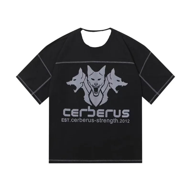 Cerberus T-shirts Graphic Short Sleeve Bodybuilding Basketball 3D Print T Shirt Workout Gym Men's Clothing Running Sports Tops