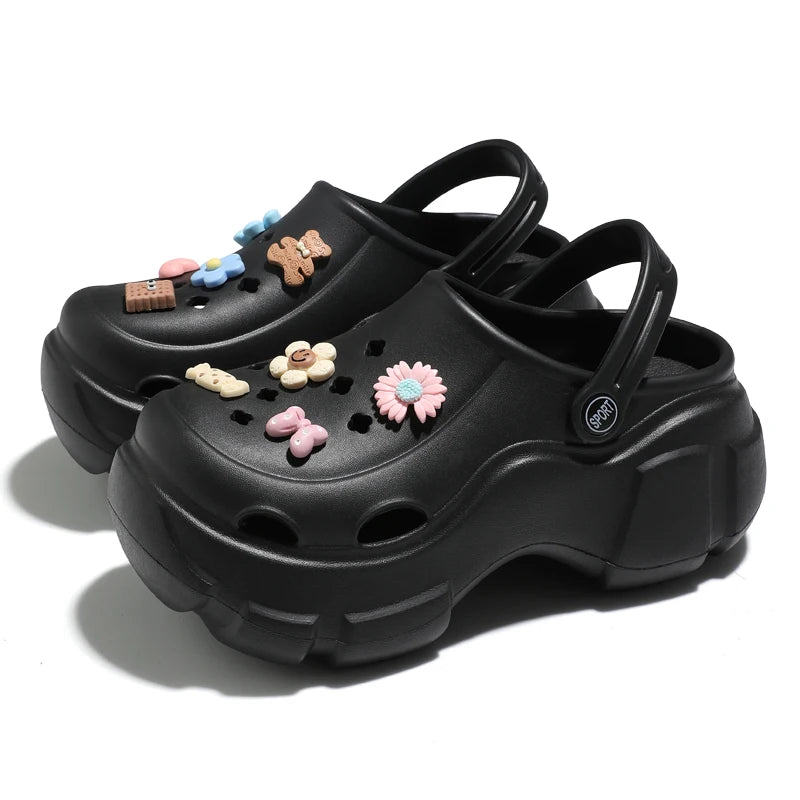 Thick Bottom Women Cave Shoes Heightened Platform Beach Sandals Fashion Comfortable Indoor Outdoor Slippers