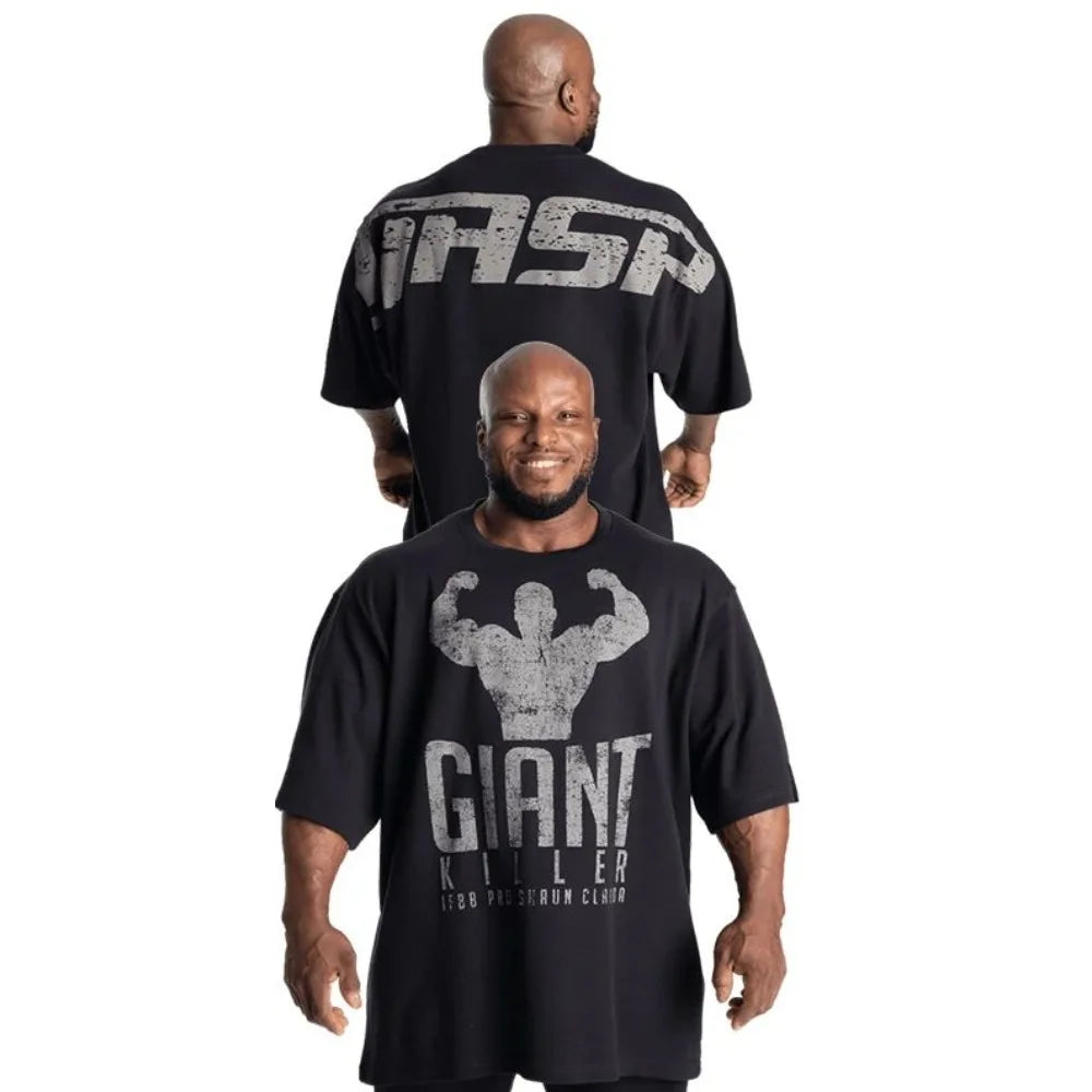 2025 Summer Gasp Trend Brand Men's Strength Gym Tee Print Short-sleeved Pure Cotton Casual High-quality T-shirt Couple Tee