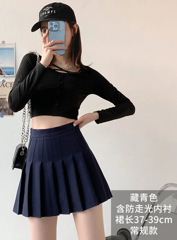 Summer High Waist Pleated Skirt Women Saias Vintage Sexy Mini Skirts Faldas Harajuku Casual Jupe Streetwear Woman Clothes New