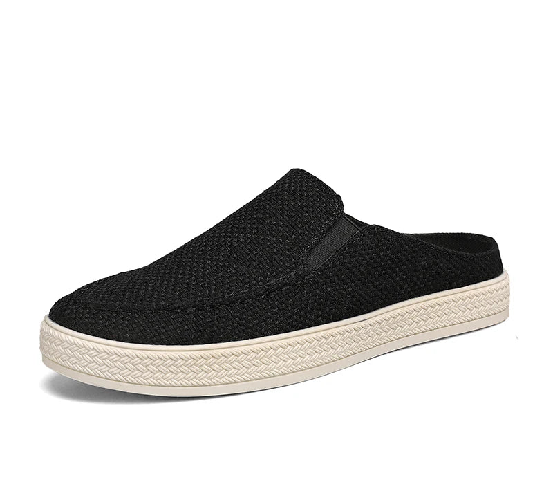 Men's canvas slippers summer outdoor anti-slip soft-sole fashion youth casual slippers driving sandals Joker tide half slippers