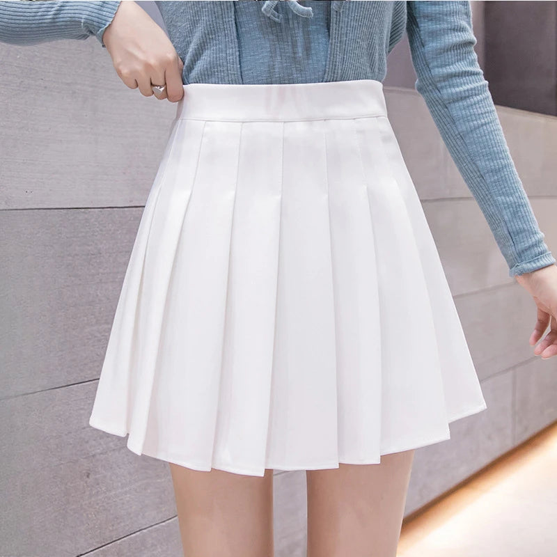 Summer High Waist Pleated Skirt Women Saias Vintage Sexy Mini Skirts Faldas Harajuku Casual Jupe Streetwear Woman Clothes New