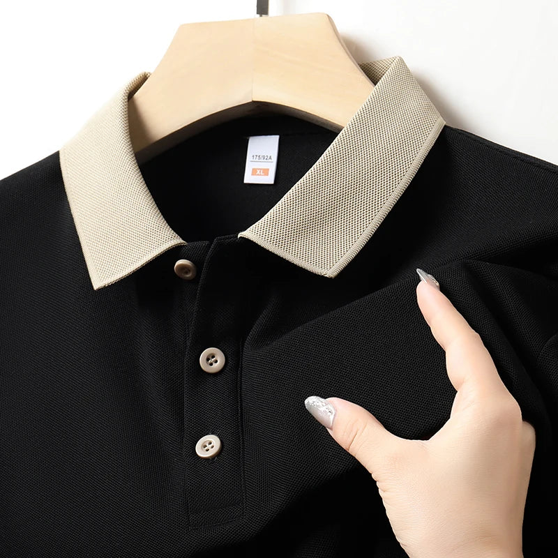 High Quality Summer Short Sleeved T-shirt for Men's Business and Casual Polo Shirt with A Collar and Half Sleeves, Cool Top