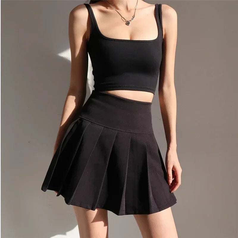 American School Y2k Style Summer Short Pleated Skirt For Women 2024 High Waist Sexy Hotsweet Mini Skirts Female