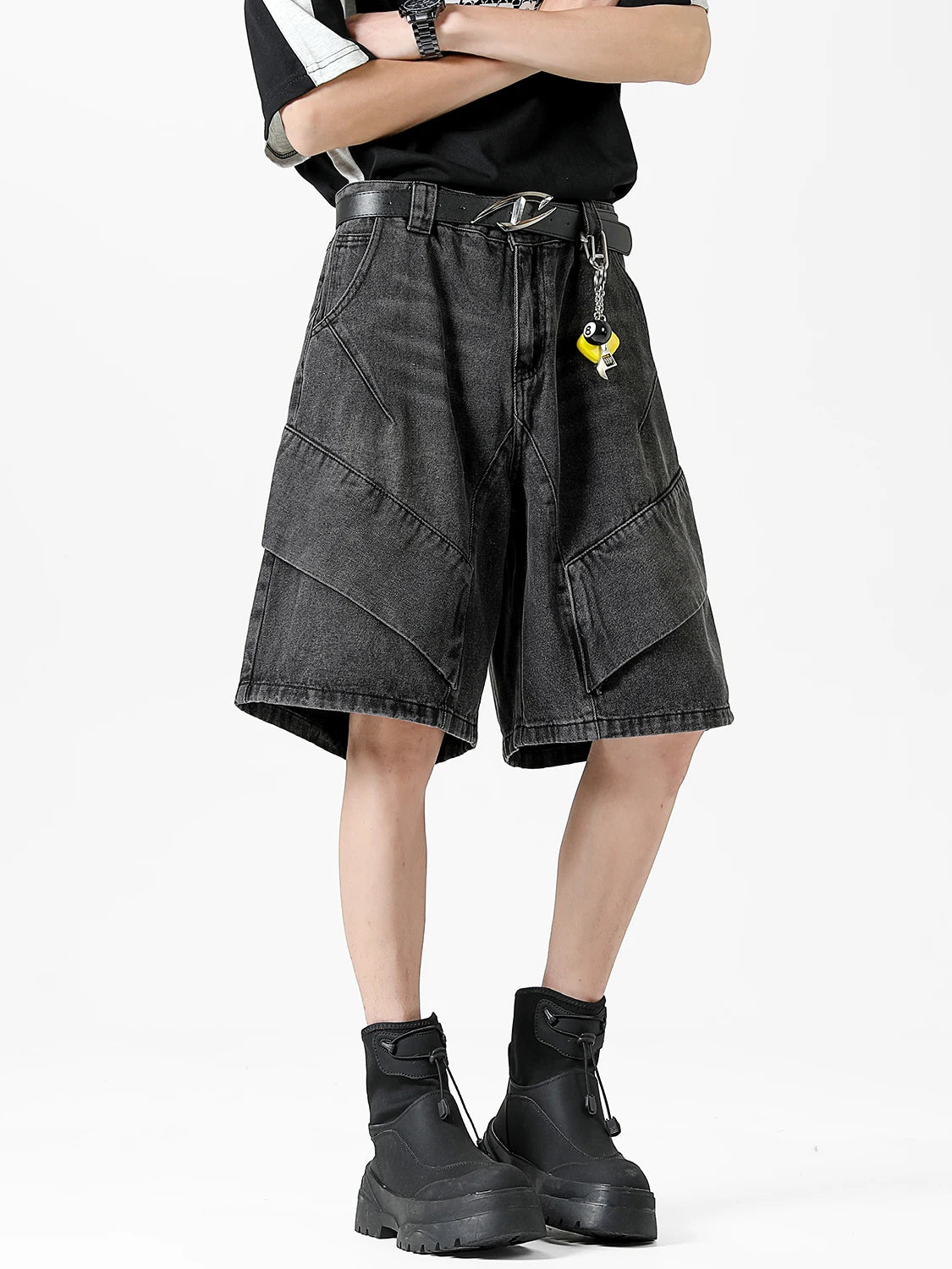 Y2k Fashion Oversized Denim Shorts Men Nostalgic Streetwear Baggy Short Jeans Brand Clothing Washed Cotton Summer Male Pants