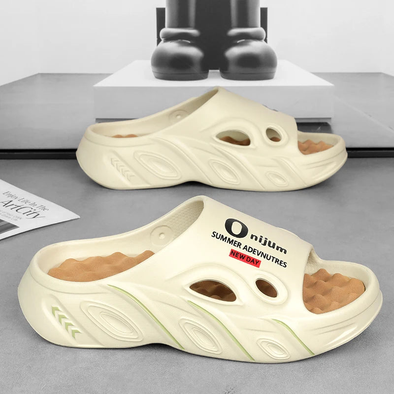 Men Slippers Summer New 2025 Slides Sandals EVA Soft-sole Unisex Men Women Indoor Outdoor Walking Beach Shoes