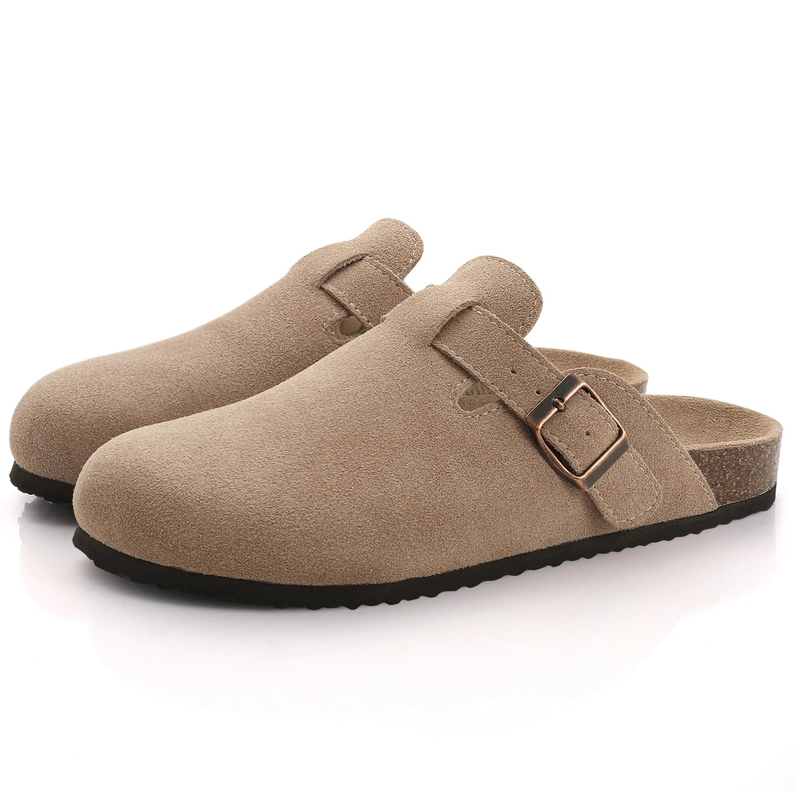 Crestar Women's Mules Cork Clogs Slippers Fashion Soft Footbed Suede Beach Slides With Arch Support Girls Outdoor Muller Shoes