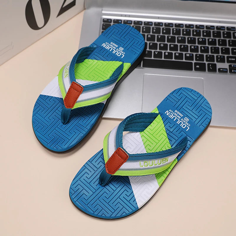 Men's summer sandals, simple, fashionable, versatile, lightweight, breathable, clip on sandals, non-slip outer, soft bottom