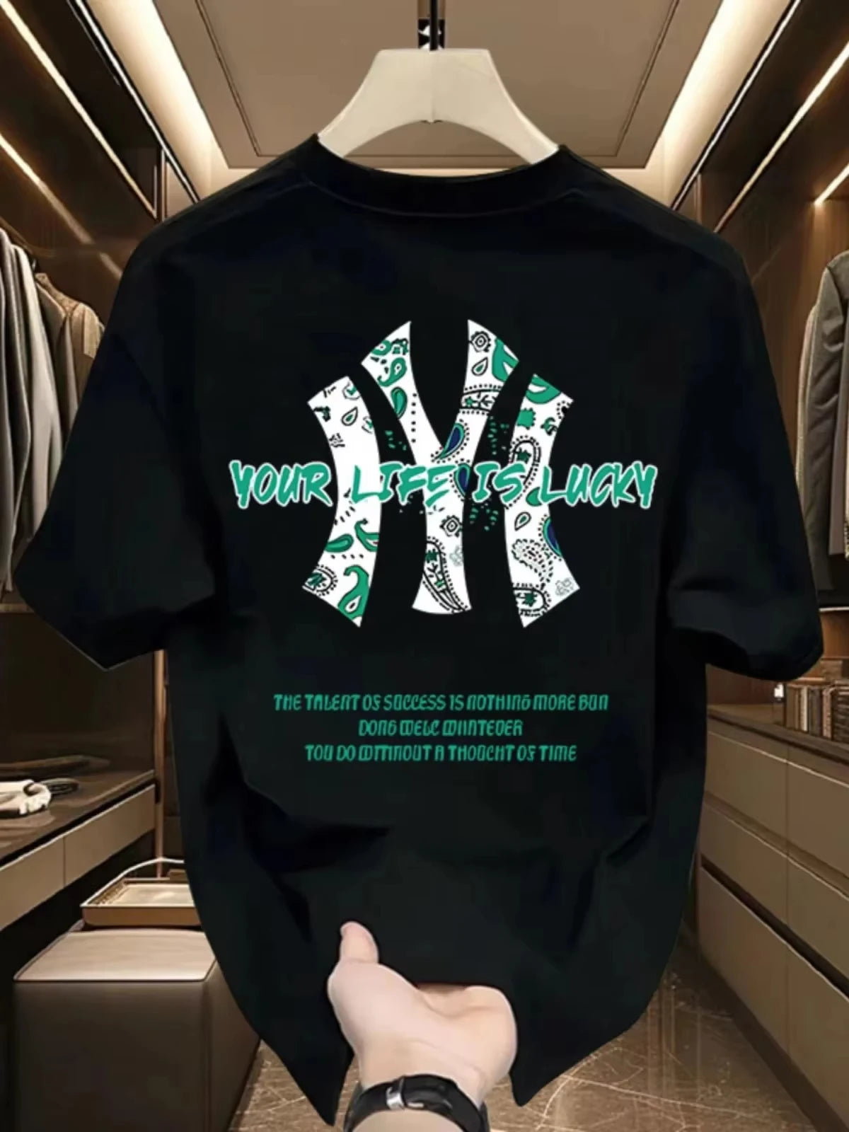 Summer 25 New Korean Men's and Women's High Quality Casual Crew-neck Print Short Sleeve Light Luxury Lovely T-shirt