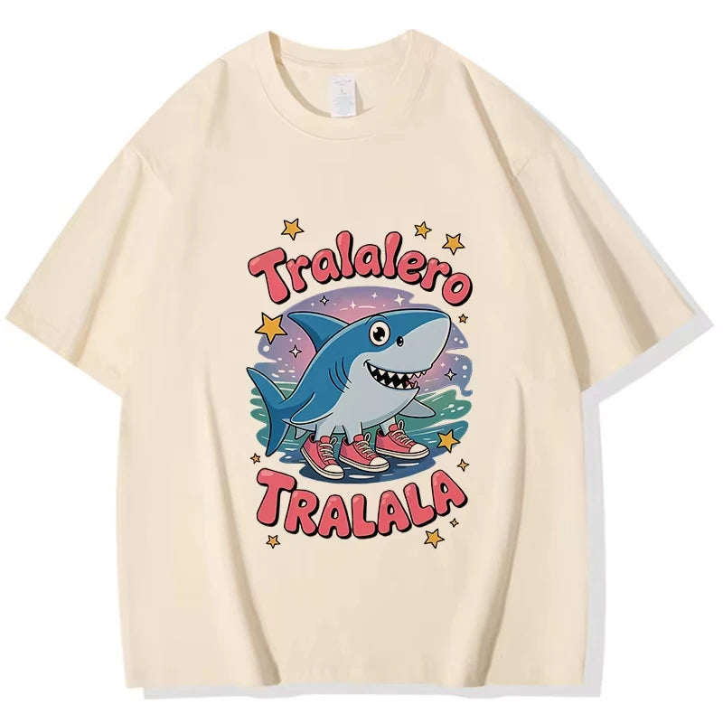 Tralalero Tralala Tung Sahur Bombardiro Crocodilo Tee Shirt Funny Italian Brainrot T-shirt Men Women Meme Print Top Short Sleeve