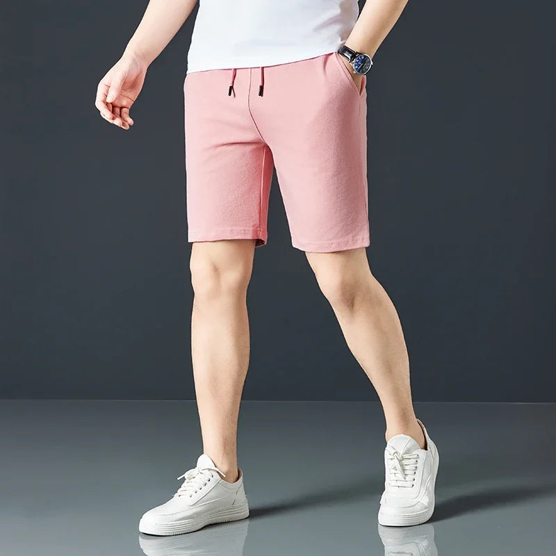 Men's Casual and Fashionable Pure Cotton Shorts with Drawstring and Comfortable Pants