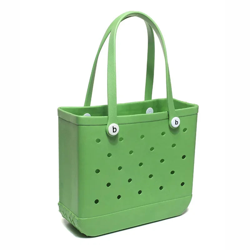Beach bogg Bag Tote Silicone Basket Waterproof Travel Jelly Handbag Women Picnic Basket Multi-Purpose Croc Handbag Shopping Bags
