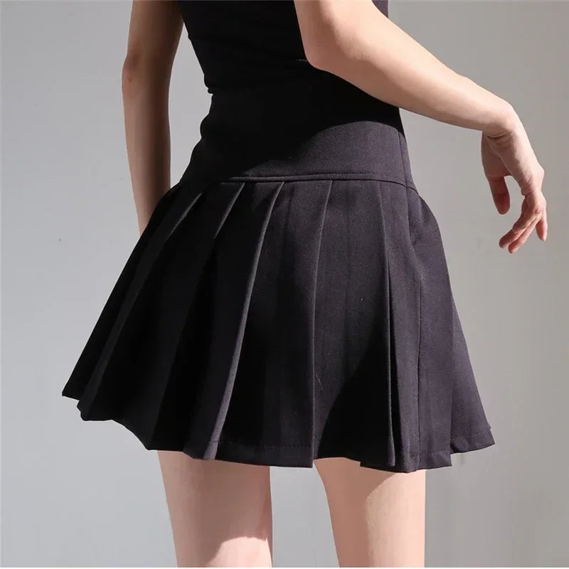 American School Y2k Style Summer Short Pleated Skirt For Women 2024 High Waist Sexy Hotsweet Mini Skirts Female
