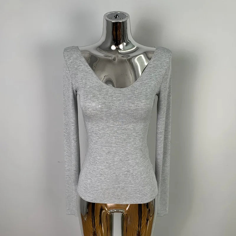 T Shirt Women Basic Casual 2025 Summer T-Shirt O Neck Woman Clothes Sexy Low Chest See Through Soft Slim Tops Tee Shirt Femme