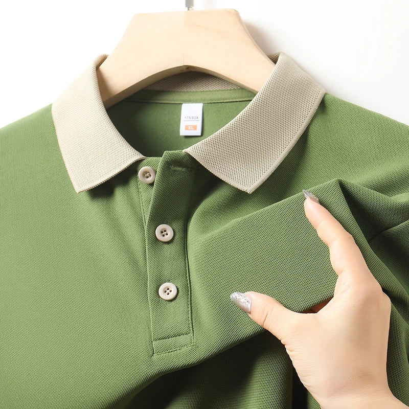 High Quality Summer Short Sleeved T-shirt for Men's Business and Casual Polo Shirt with A Collar and Half Sleeves, Cool Top