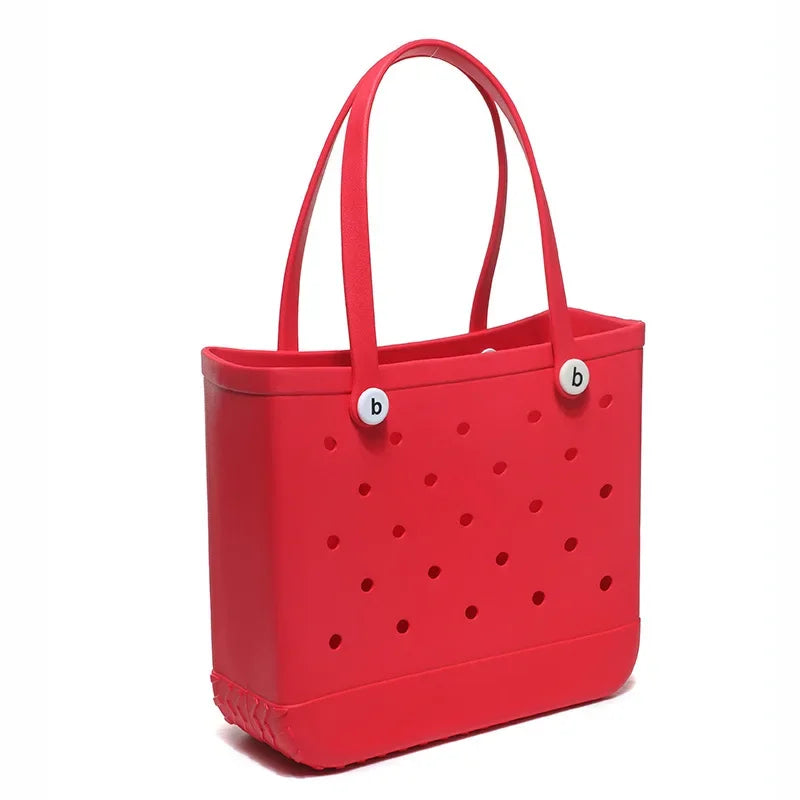 Beach bogg Bag Tote Silicone Basket Waterproof Travel Jelly Handbag Women Picnic Basket Multi-Purpose Croc Handbag Shopping Bags