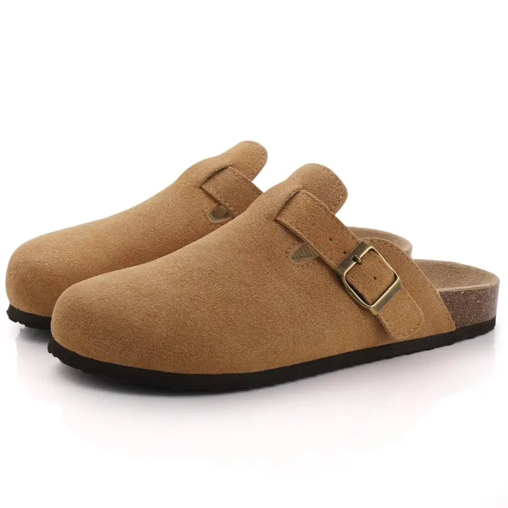 Crestar Women's Mules Cork Clogs Slippers Fashion Soft Footbed Suede Beach Slides With Arch Support Girls Outdoor Muller Shoes