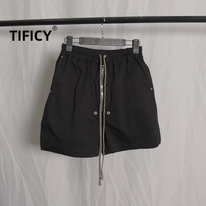 high street New Dark RO Classic Fashion Dark Shorts Woven Workwear Four Leg Leg Split Zipper Men's Beach Casual Shorts