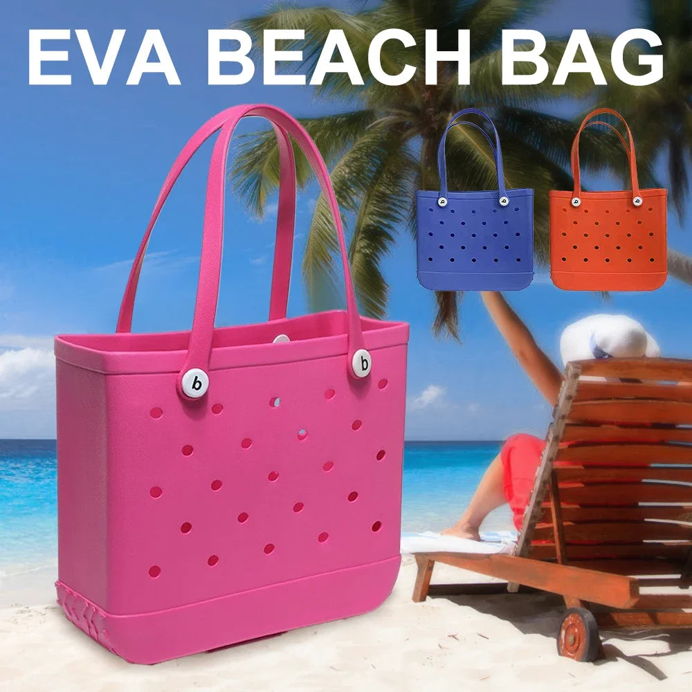 Beach bogg Bag Tote Silicone Basket Waterproof Travel Jelly Handbag Women Picnic Basket Multi-Purpose Croc Handbag Shopping Bags