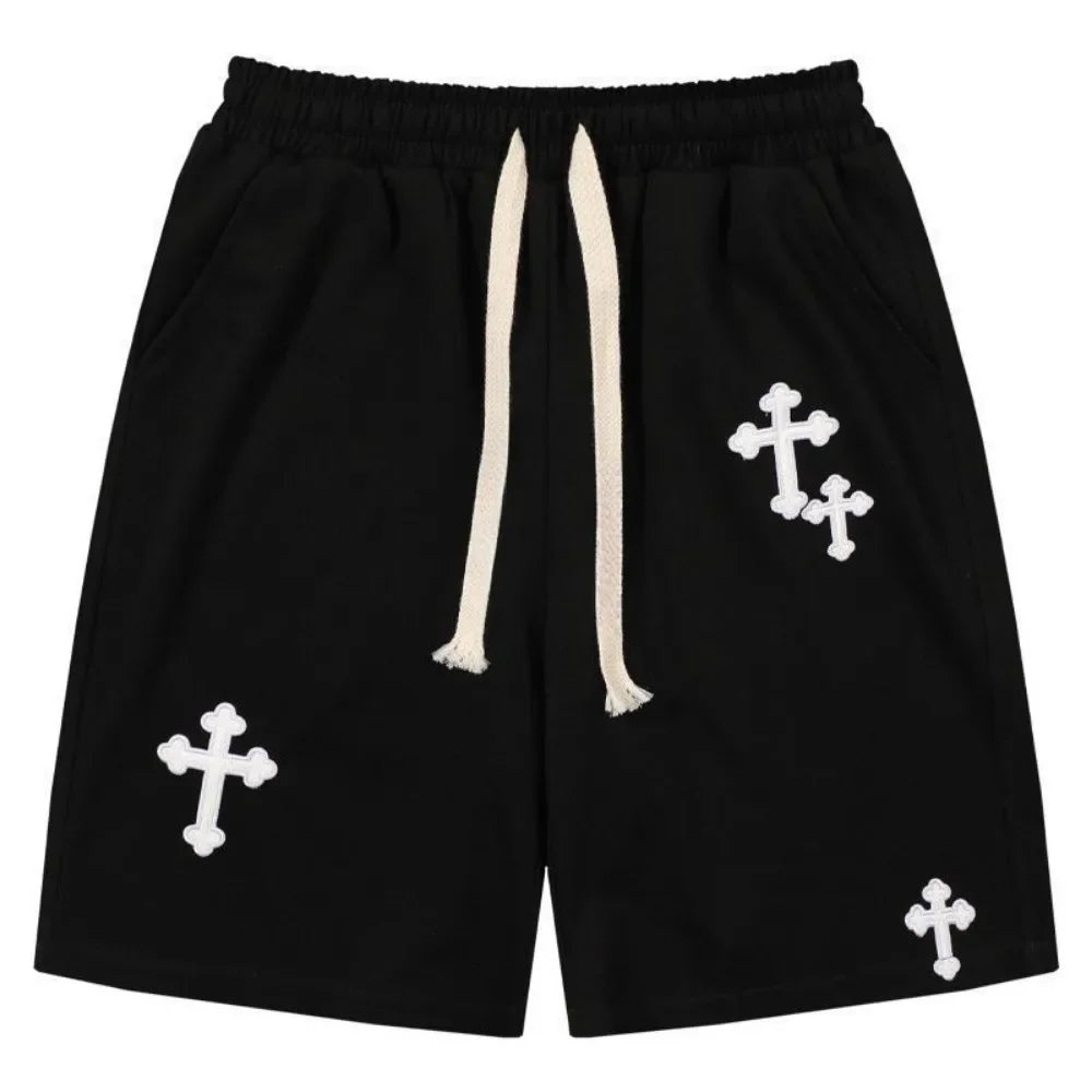 Men's and women's sports pants street dark print cross pants retro urban fashion