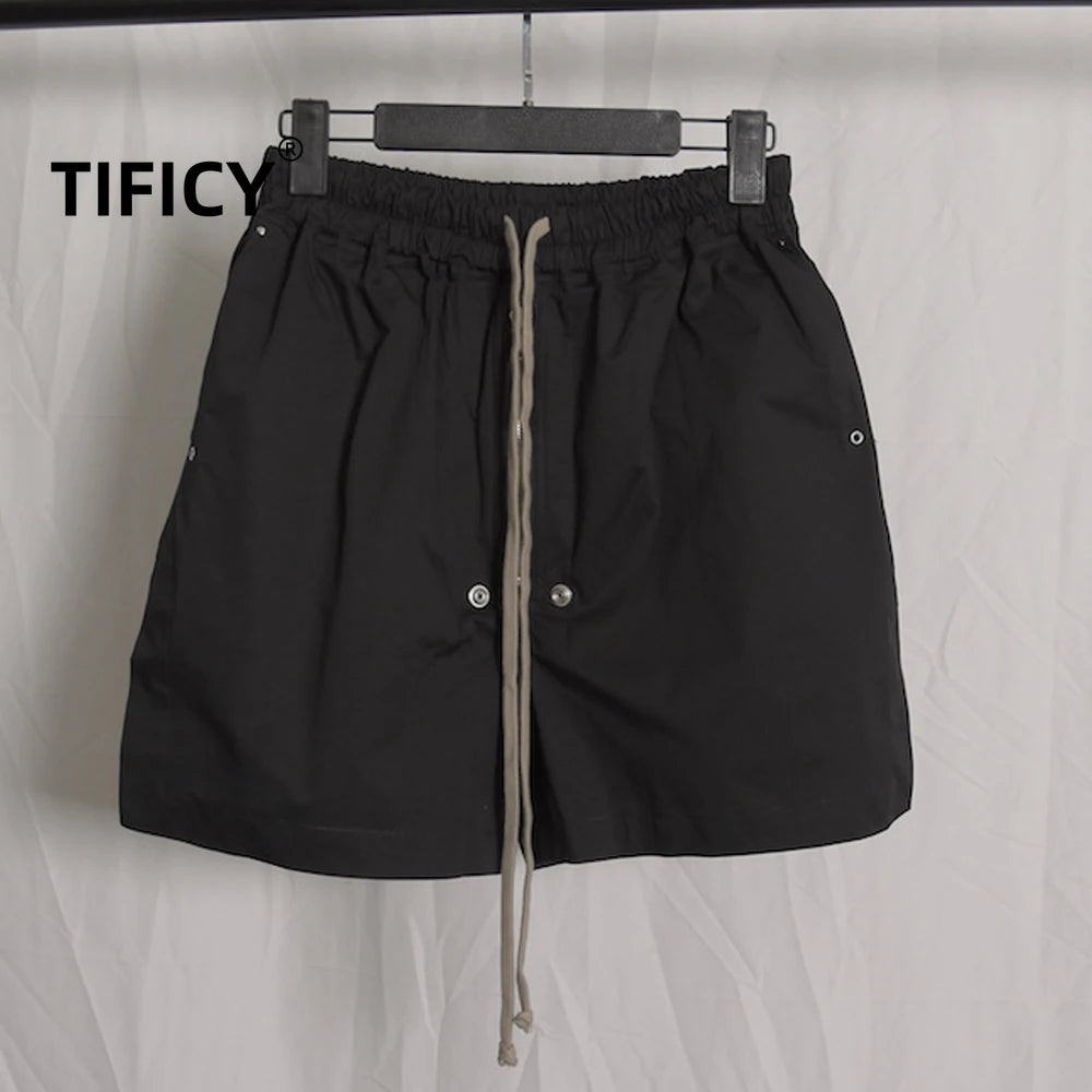 high street New Dark RO Classic Fashion Dark Shorts Woven Workwear Four Leg Leg Split Zipper Men's Beach Casual Shorts