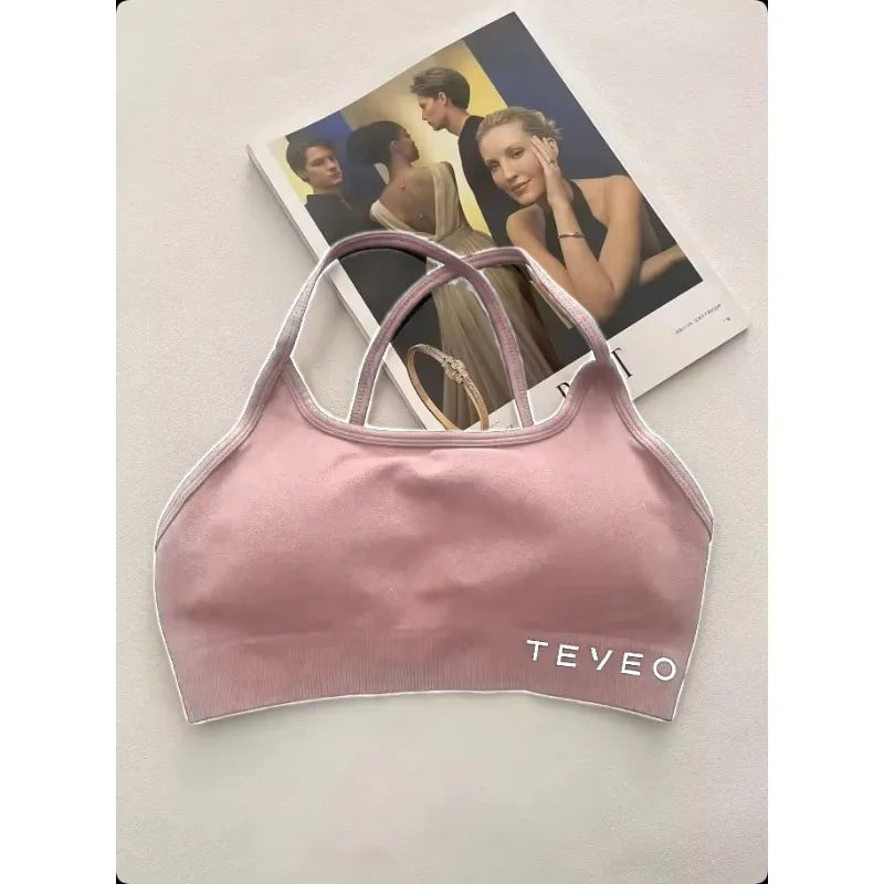 2025 TEVEO Women's Bra Transparent Sports Gym Women's Recommended Workout Fitness Sportswear Yoga Underwear Sports Vest Top