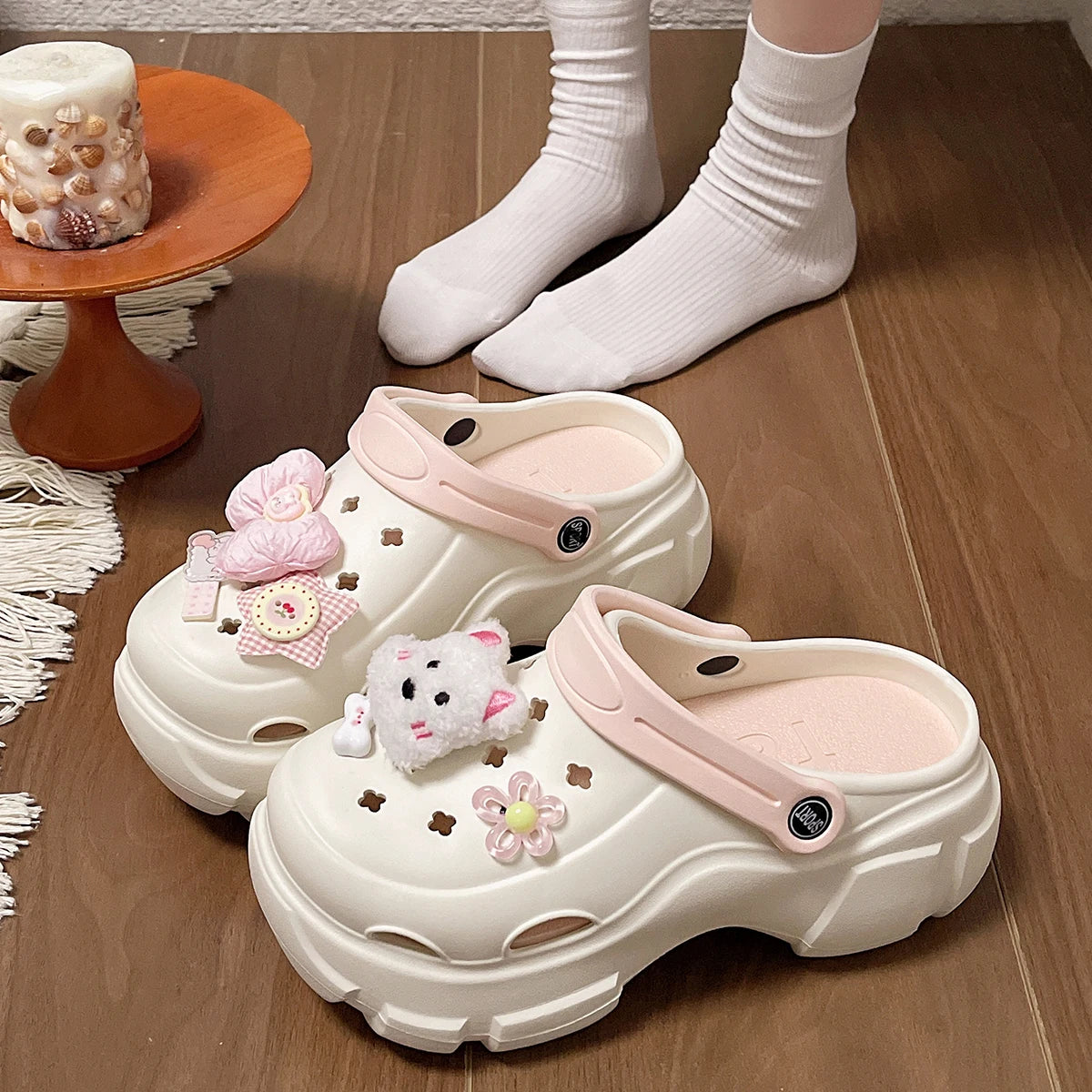 Thick Bottom Women Cave Shoes Heightened Platform Beach Sandals Fashion Comfortable Indoor Outdoor Slippers