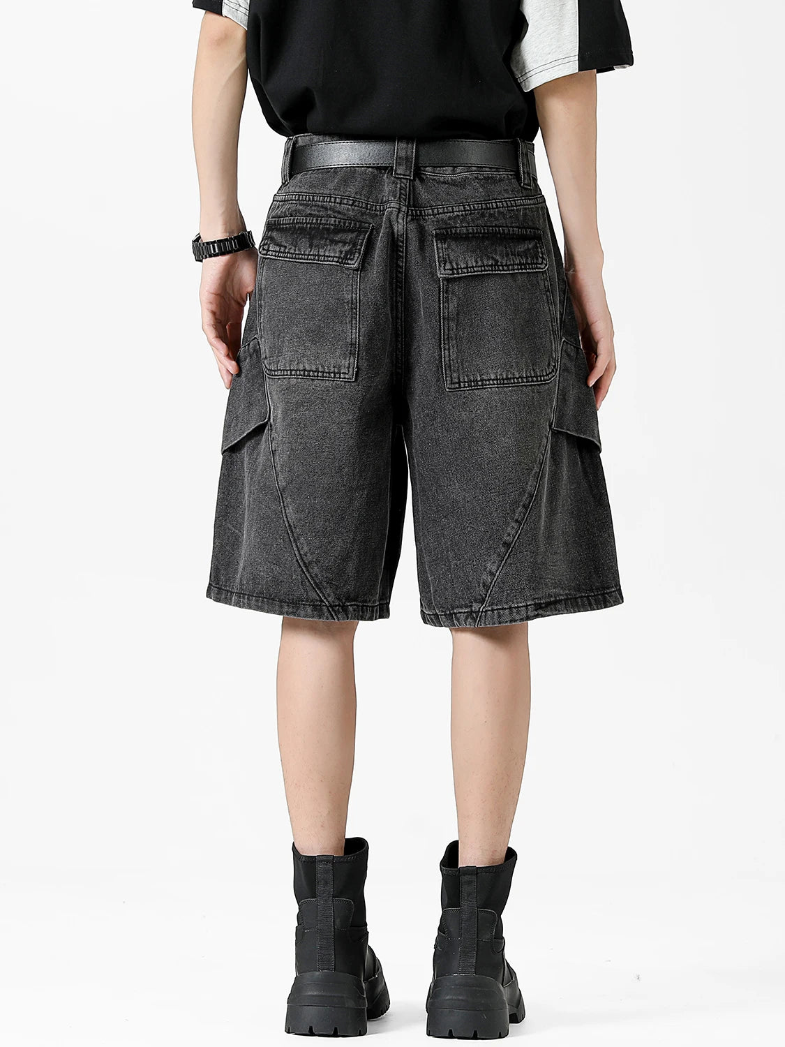 Y2k Fashion Oversized Denim Shorts Men Nostalgic Streetwear Baggy Short Jeans Brand Clothing Washed Cotton Summer Male Pants