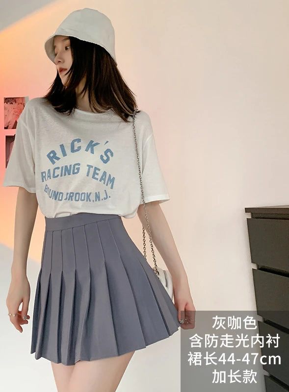 Summer High Waist Pleated Skirt Women Saias Vintage Sexy Mini Skirts Faldas Harajuku Casual Jupe Streetwear Woman Clothes New