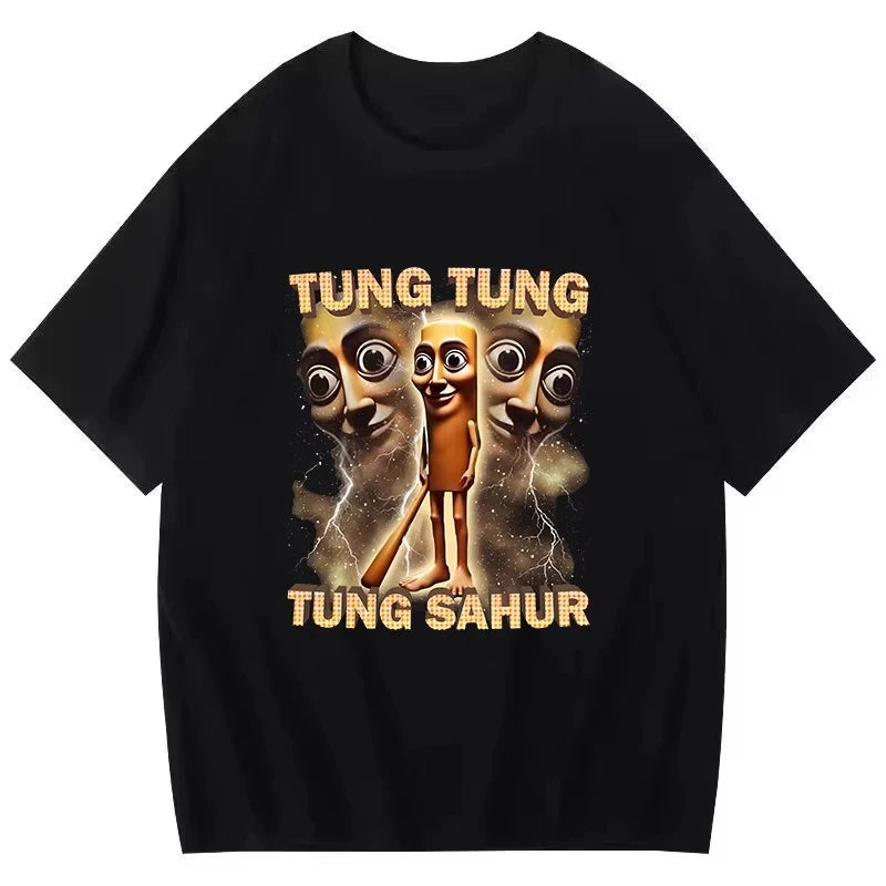 Tralalero Tralala Tung Sahur Bombardiro Crocodilo Tee Shirt Funny Italian Brainrot T-shirt Men Women Meme Print Top Short Sleeve