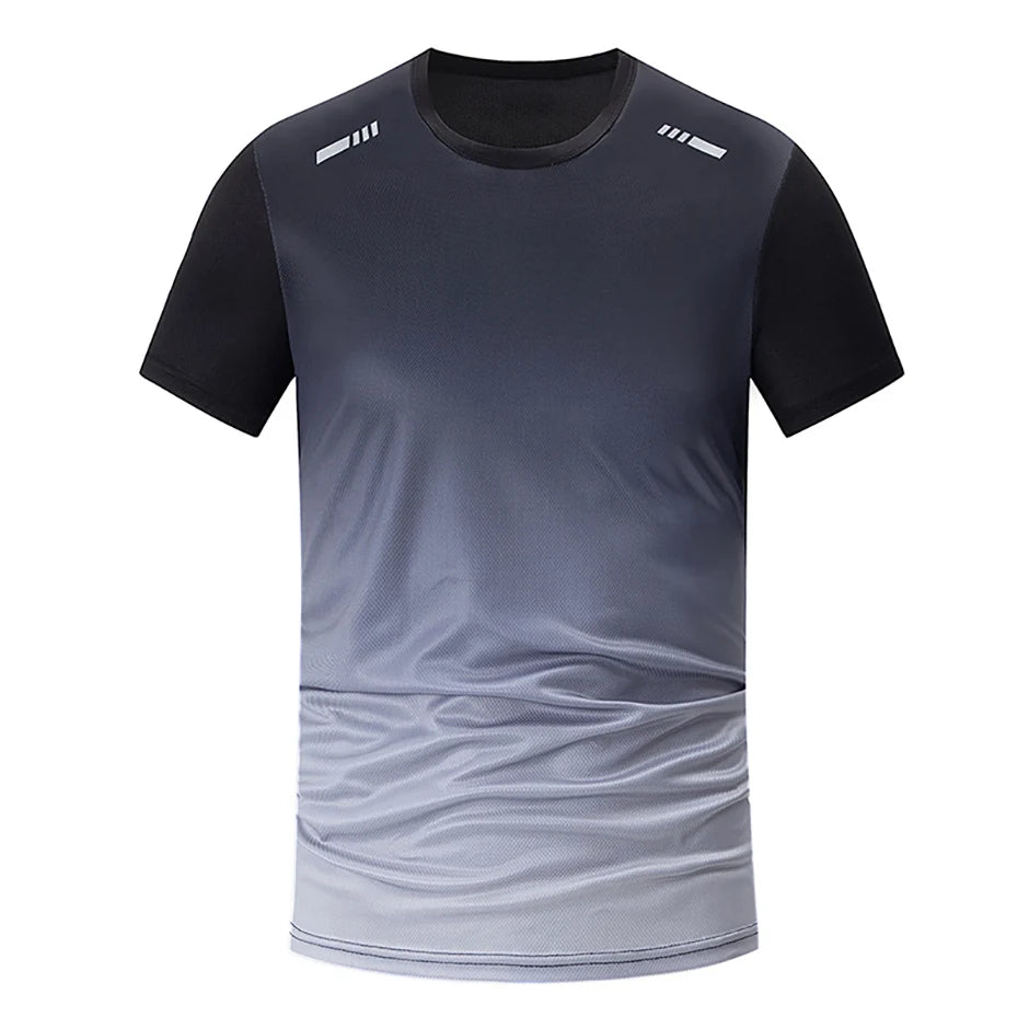 3 Pcs Men's Quick-drying Sports Gradient Suit Leisure Sports Running Short Sleeve Comfortable Sun Protection Pants Joker Shorts