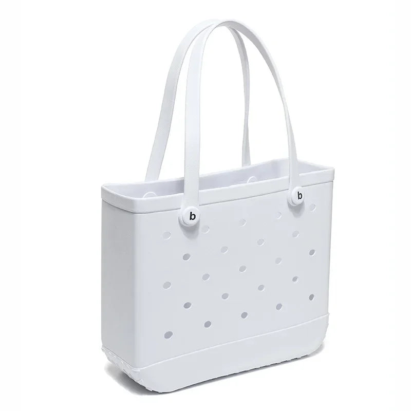 Beach bogg Bag Tote Silicone Basket Waterproof Travel Jelly Handbag Women Picnic Basket Multi-Purpose Croc Handbag Shopping Bags