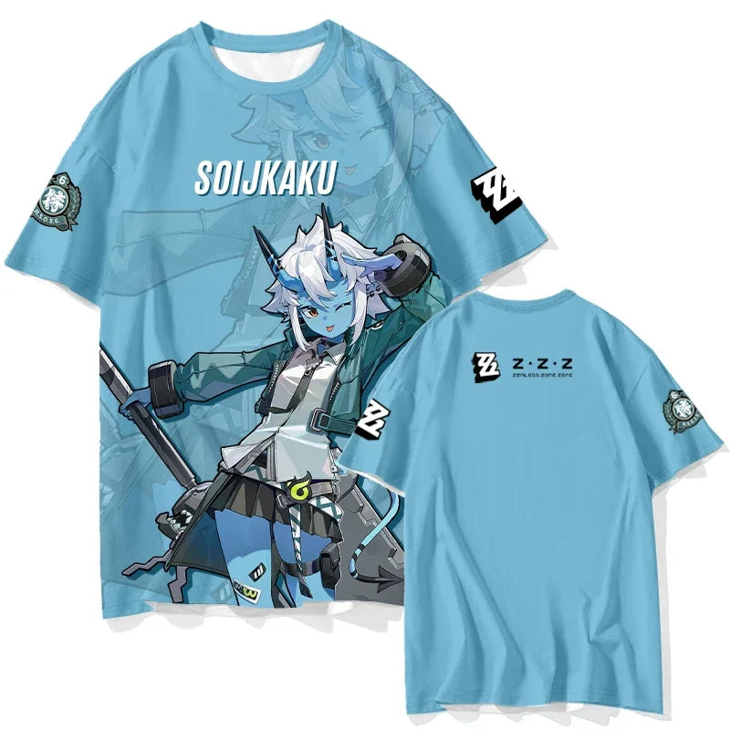 Popular ARPG Game Zenless Zone Zero Print T-Shirts 3D Fashion Men/Women Short Sleeve Crew Neck Tee Harajuku Style Streetwear Top