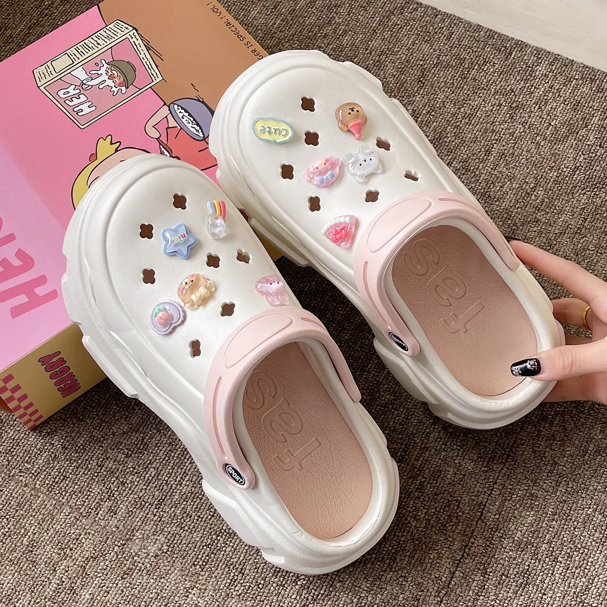 Thick Bottom Women Cave Shoes Heightened Platform Beach Sandals Fashion Comfortable Indoor Outdoor Slippers