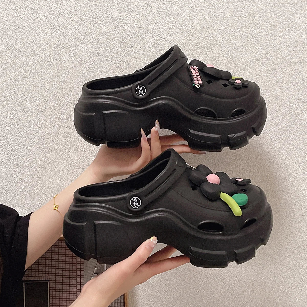 Thick Bottom Women Cave Shoes Heightened Platform Beach Sandals Fashion Comfortable Indoor Outdoor Slippers