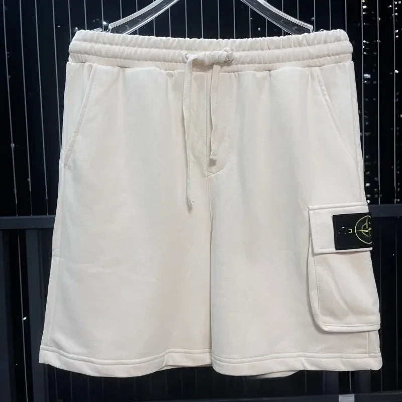 Cross-border Stone Men's Women's Casual Shorts Summer New Pocket Sleeve Basic Style Trendy Fashion Short Pants