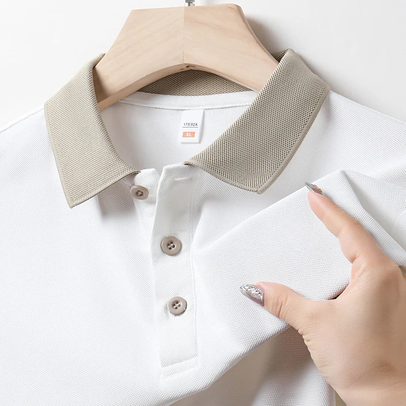 High Quality Summer Short Sleeved T-shirt for Men's Business and Casual Polo Shirt with A Collar and Half Sleeves, Cool Top