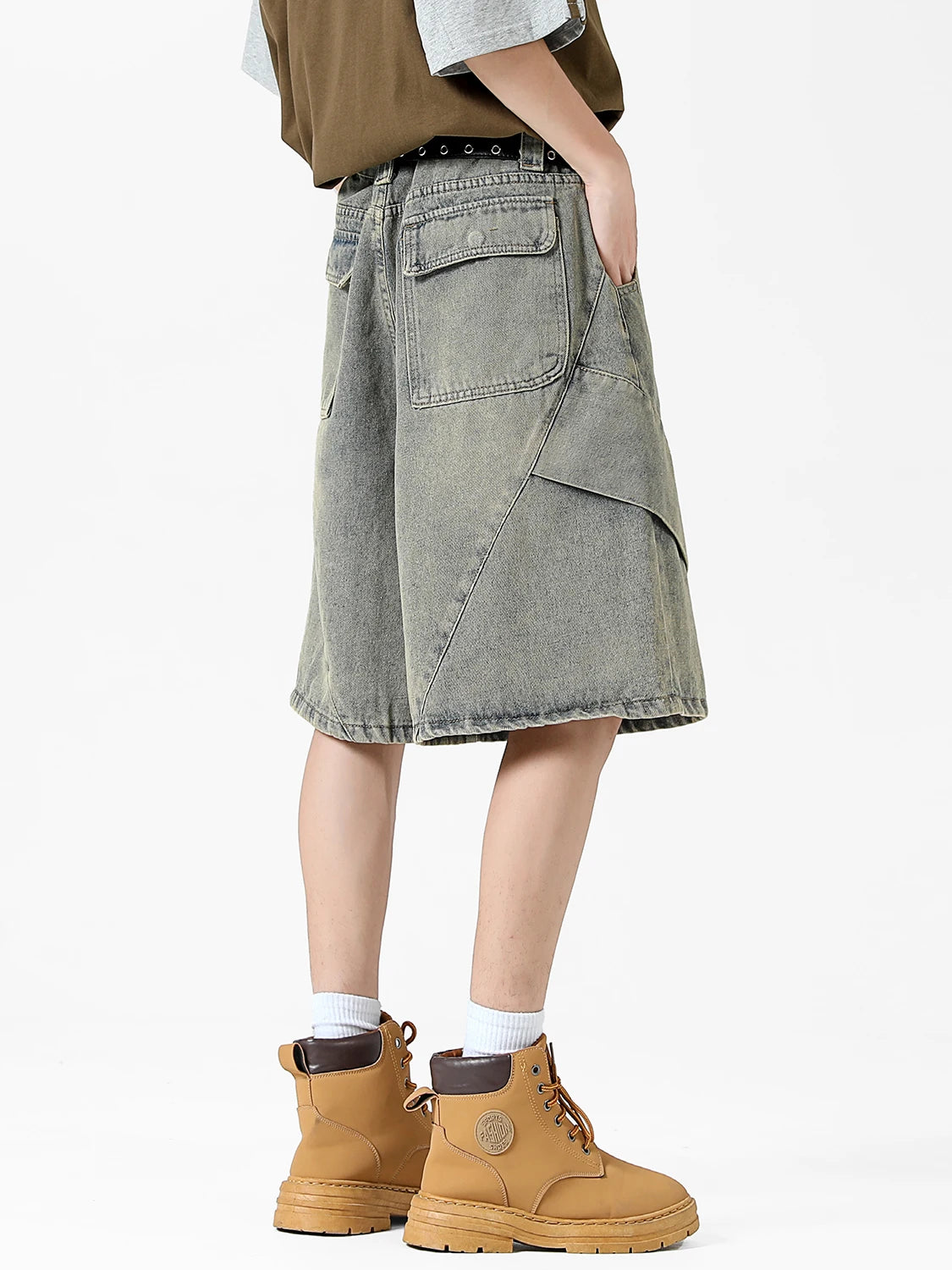 Y2k Fashion Oversized Denim Shorts Men Nostalgic Streetwear Baggy Short Jeans Brand Clothing Washed Cotton Summer Male Pants