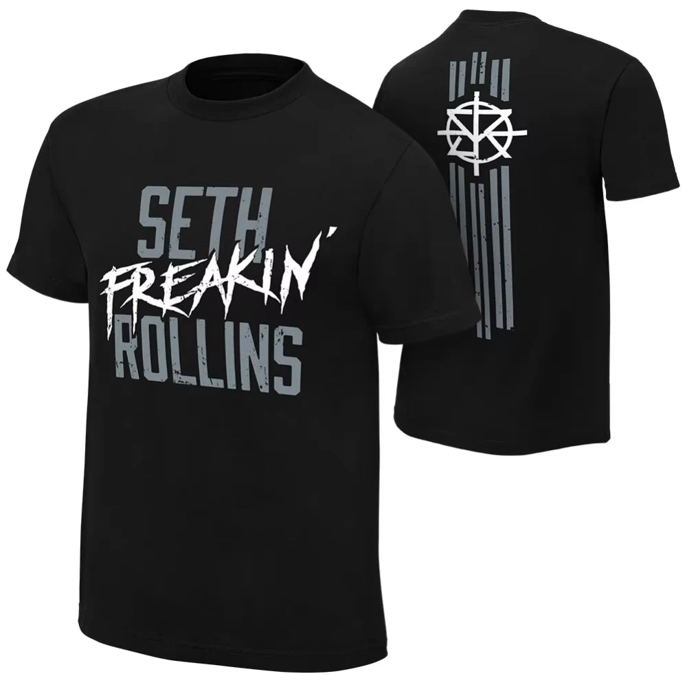 2025 New Top European Size WWE DA Loose Romantic Edgy Bloklesner New Crew-neck Short-sleeved T-shirt Fashion Street Tops